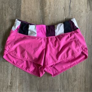 lululemon speed up shorts size 4 hot pink
